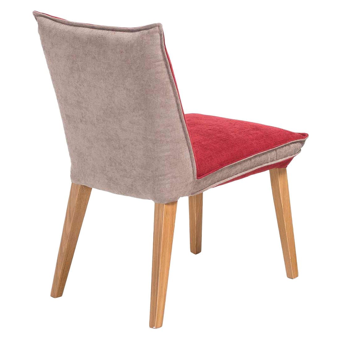 Standard Furniture Genua Stuhl Rot/Beige/Eiche Natur