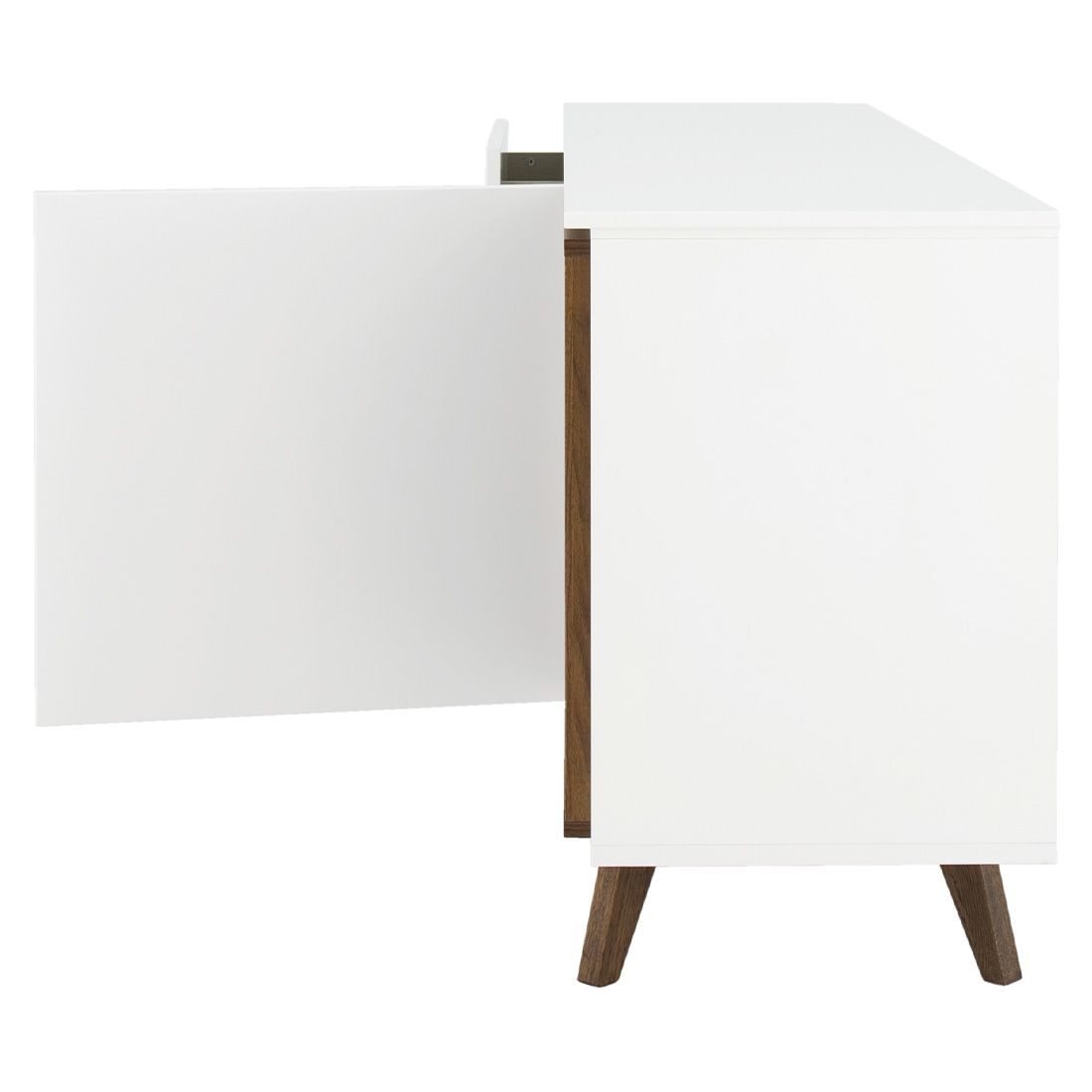 Tenzo Plain Sideboard 180x45x76cm Weiß/Walnuss